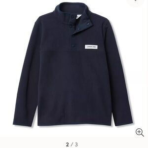 Lands' End Kids Anyweather Navy Fleece Snap Neck Pullover Size: 8